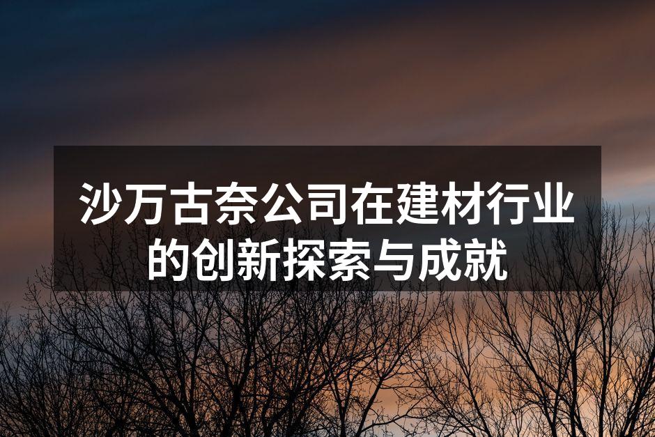 沙万古奈公司在建材行业的创新探索与成就