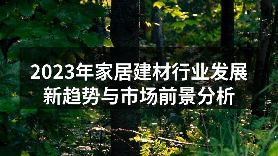 2023年家居建材行业发展新趋势与市场前景分析