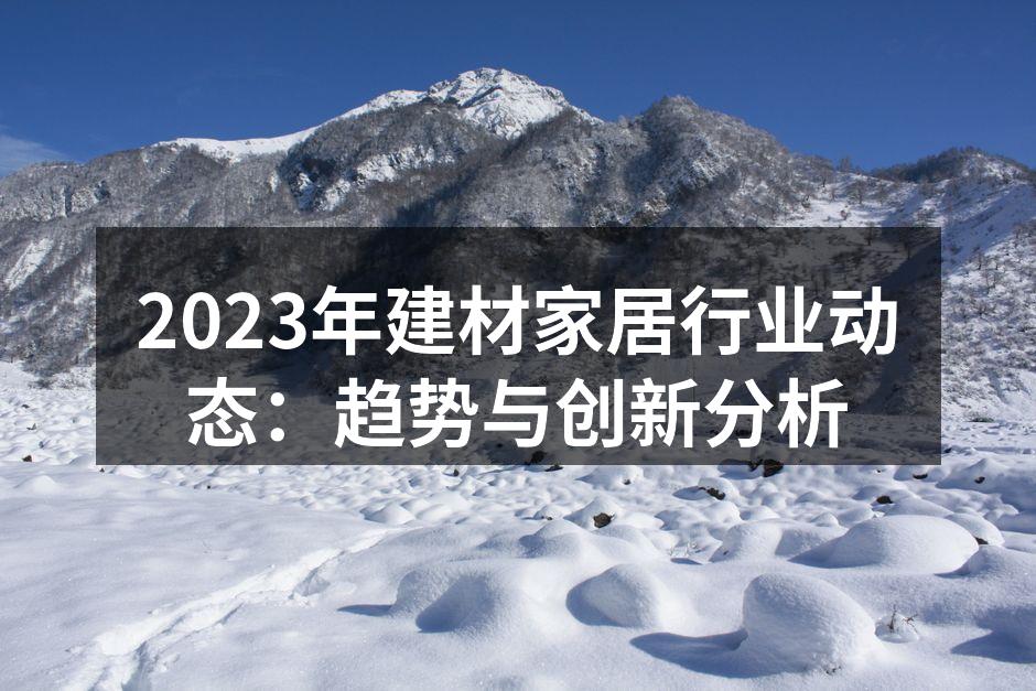 2023年建材家居行业动态：趋势与创新分析