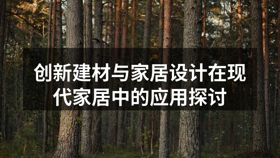创新建材与家居设计在现代家居中的应用探讨