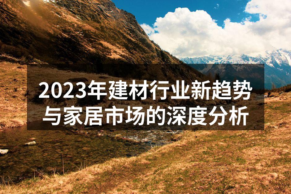 2023年建材行业新趋势与家居市场的深度分析