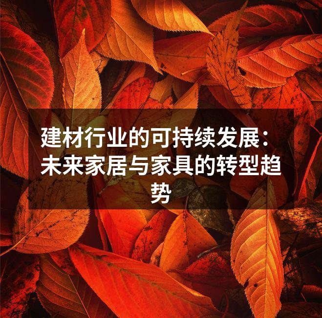 建材行业的可持续发展：未来家居与家具的转型趋势